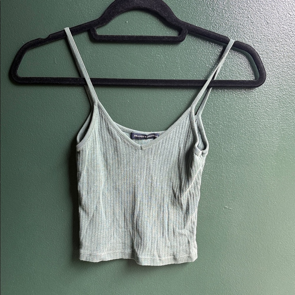 Brandy Melville Light Green Striped Camisole